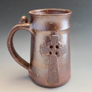 Celtic Cross Wood Fired Stein